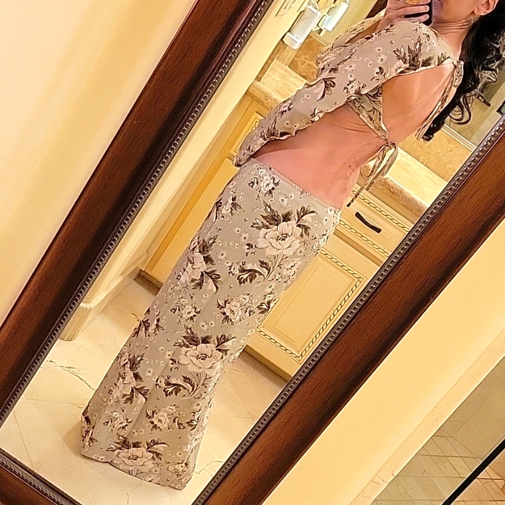 Tiger Mist Macro Floral Maxi Skirt & Top Set, XS - Picture 8 of 15
